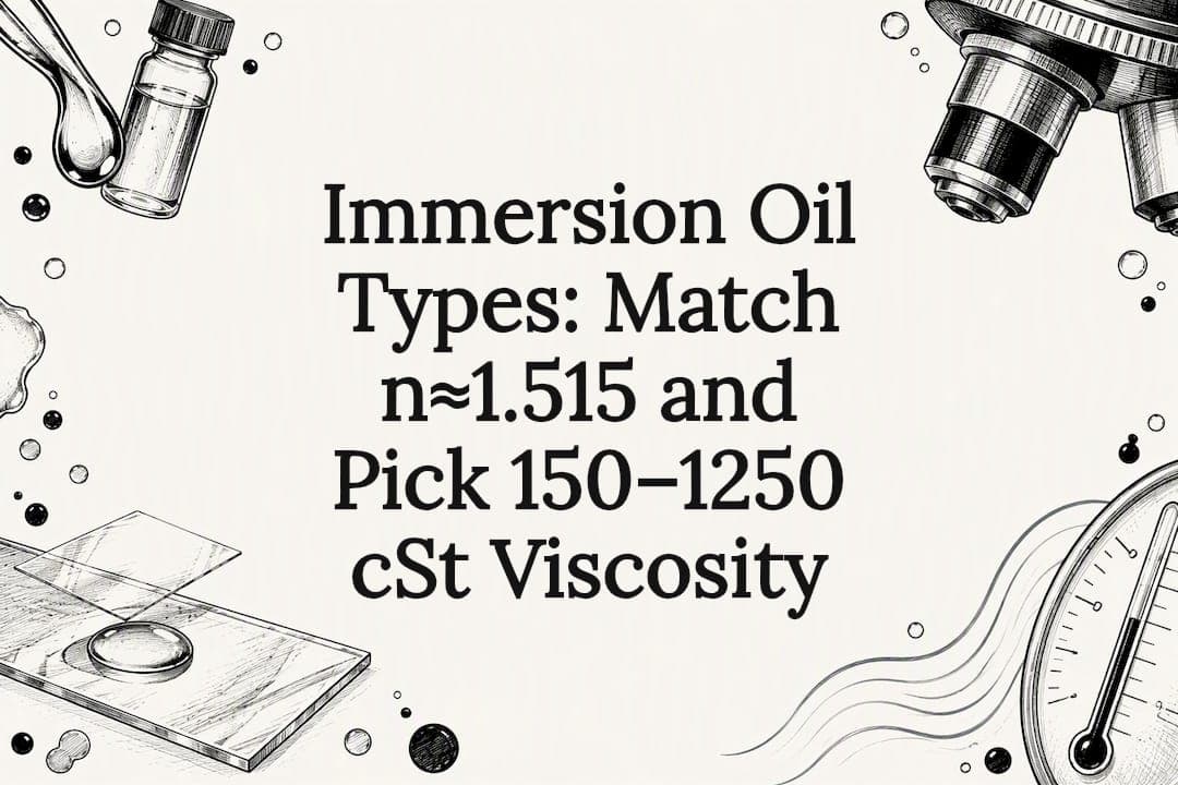 Immersion Oil Types: Match n≈1.515 and Pick 150–1250 cSt Viscosity